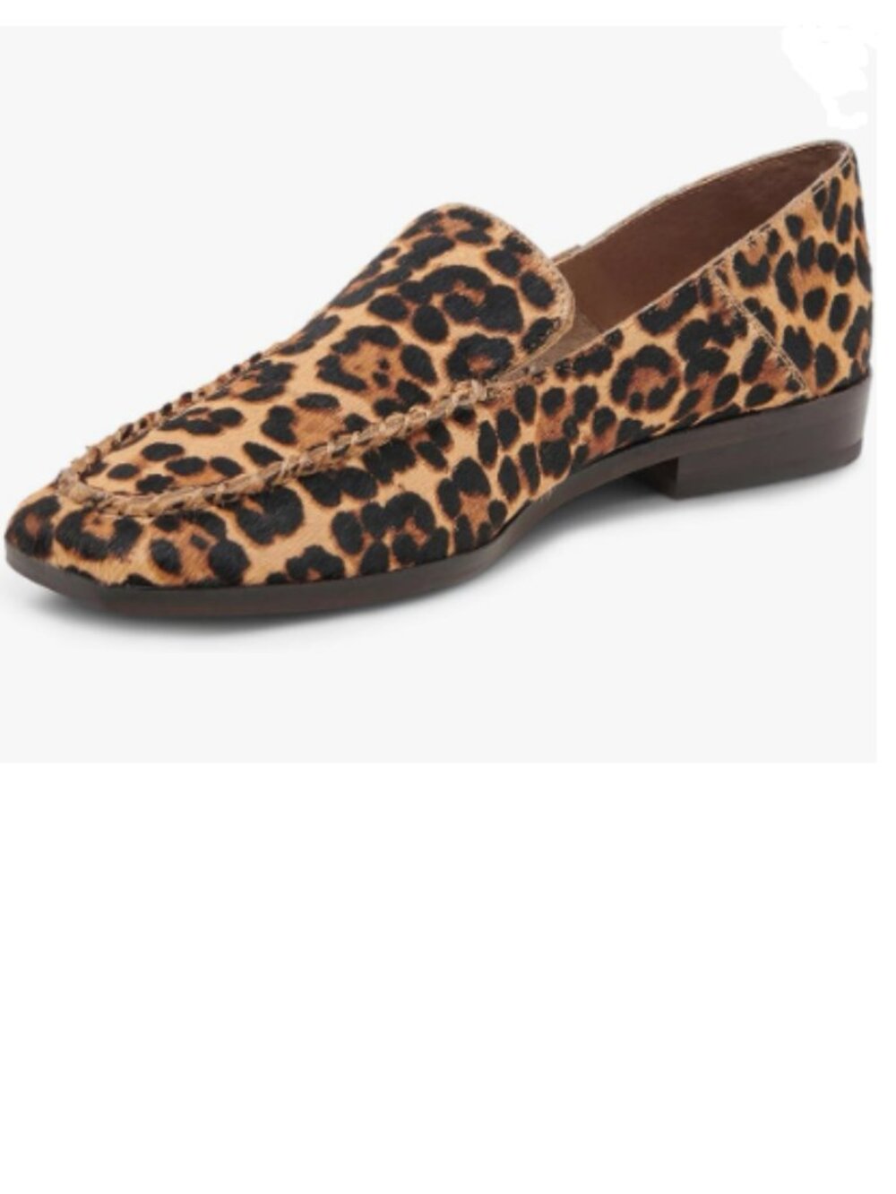 YDN Leopard Chunky Low Heeled Loafer Closed Squared Toe Slip On Office Shoes